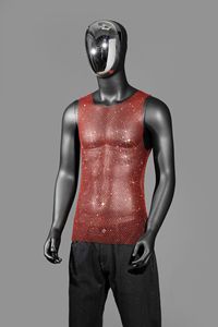 King Mcgreen Star Rhinestone Tank Tops Hombres Sexy Tops O Cuello Camisa sin mangas Fishnet <span class=keywords><strong>Chaleco</strong></span> transparente Malla brillante Ropa de fiesta - Product Image 4