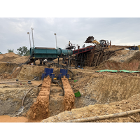Machine de nettoyage rotative artisanale en or avec essoreuse pour minerais alluvionnaires, représentant une technologie minière de petite échelle de pointe