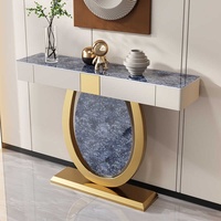Mesa consola moderna de metal con cajón de entrada semicircular para sala de estar muebles para el hogar