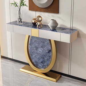 Modern Metal Console Table with Semi-Circle Entry Drawer for Living Room Home <strong>Furniture</strong> - Product Image 5