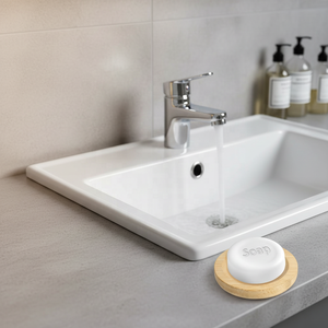 Paquete <span class=keywords><strong>de</strong></span> 2 Jaboneras Modernas <span class=keywords><strong>de</strong></span> Madera Ecológicas, Jabonera Redonda con Drenaje, Jabonera Hecha a Mano para <span class=keywords><strong>Ducha</strong></span> y Baño - Product Image 4