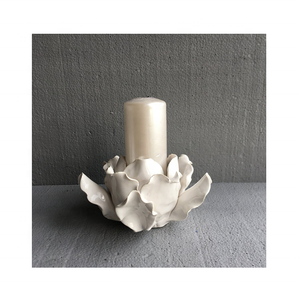 Portavelas de estilo de flor de mármol blanco, precio barato, hecho a petición - Product Image 3