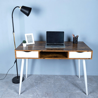 Dongrong Bureau d'ordinateur convertible moderne Table d'étude en bois avec rangement pour meubles de bureau modulaires multi-jeux à usage domestique