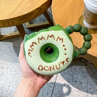 Tasse d'eau en céramique dessin animé, artistique, en porcelaine, de couleur donuts, tasse créative, pour couple, de très bonne qualité