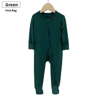 Baju Bayi Grosir Bahan Serat Bambu Lengan Panjang Logo Custom Resleting YKK Newborn Onesie 0-24 Bulan OEM ODM Grosir Ramah Lingkungan