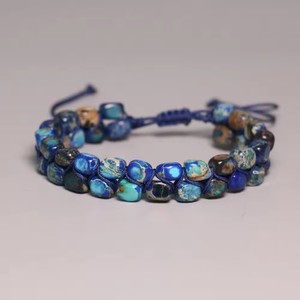 Boho 8*10MM Düzensiz Şekilli İmparator Jasper Boncuklu Örgülü Makrome Bileklik Ayarlanabilir Çingene Taşlı Bileklikler Kadın Takısı - Product Image 6