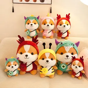 Commercio all'ingrosso Kawaii carino scoiattolo Shiba Inu cane peluche farcito morbido animale Corgi Chai cuscino peluche bambola per regalo per bambini