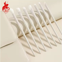 Ensemble de 7 pinceaux à maquillage pour les yeux en poils de chèvre naturels beiges, étiquette privée, luxe, haute qualité, logo personnalisé