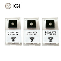 Diamante Suelto Cultivado en Laboratorio con Corte Brillante Redondo de 2CT, Certificado por IGI, Color E/F, Claridad VS-VVS, Corte EX, Diamante CVD para Joyería Personalizada LIMO