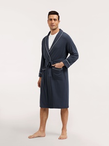 ODM Men's Thermal <strong>Robes</strong> 100 Cotton Bamboo <strong>Terry</strong> Sleepwear Long Sleeve Plus Size Breathable Home Hotel <strong>Robe</strong> - Product Image 2
