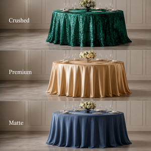 Wholesale <b>Round</b> Velvet <b>Tablecloth</b> Collection Crushed Premium Matte for Hotel Banquet Event Rental - Product Image 1