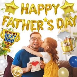 Ballons ronds en aluminium de 18 pouces pour la Fête des Pères, Joyeuse Fête des Pères, Feliz Dia <span class=keywords><strong>Papa</strong></span>, Dad, en espagnol, à l'hélium, pour la décoration de fête, ballons Globo - Product Image 2
