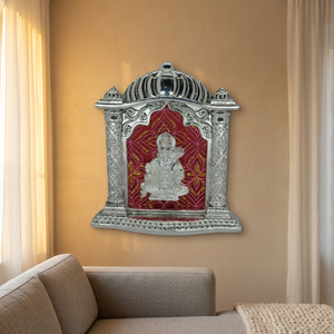Idole décorative de Hanuman en acier inoxydable, sculpture artisanale de dieu hindou pour la maison, le temple, la méditation, l'autel, ou comme cadeau de mariage. - Product Image 1