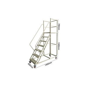 6 Paso 1,2 <span class=keywords><strong>M</strong></span> <span class=keywords><strong>escalera</strong></span> de acero con 4 ruedas - Product Image 4