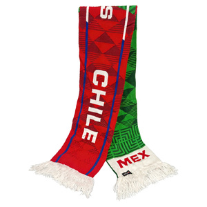 Bufanda de Fútbol Personalizada al por Mayor para la Copa <span class=keywords><strong>Mundial</strong></span> de Fútbol, Equipo Nacional de Chile, Suave, Cálida, con Diseño Argyle y Letras, Duradera - Product Image 3