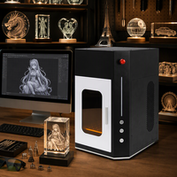 Mesin Pengukir Laser 3D Kristal dengan Meja Kerja Elektrik 180x180mm, Laser UV 355nm 5W untuk Ukiran Internal, Area Penandaan 75x75mm