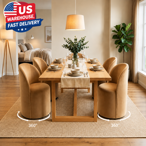 <span class=keywords><strong>Set</strong></span> di 2 Sedie Girevoli Moderne in Velluto con Gambe in Metallo - Comode Sedie da Pranzo per Arredamento Casa - Product Image 1