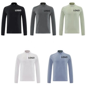 Custom High Quality Polyester Long Sleeve Fitness Training Sports Wear Quarter Zip 1/4 Pullover Golf Sweatshirt <strong>White</strong> Tracksuit - Product Image 6