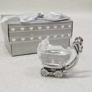 هدايا تذكارية لمعمودية الأطفال من سبائك الزنك كريستال عربة أطفال مع صندوق هدايا للتعميد هدايا استحمام الطفل - Product Image 6
