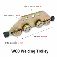 Chariot de soudage W80 galvanisé à roue suspendue pour porte coulissante industrielle robuste, roue de rail de porte, poulie de guidage