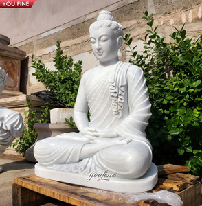 Outdoor Garden Life Size Marble Chinese <strong>Buddha</strong> Statue