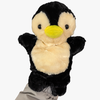 Nouvelles marionnettes à main en peluche d'animaux mignons : lapins, chiens, chiots, pingouins, vaches et chats