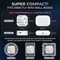 Module d'interrupteur intelligent LED ultra-compact compatible Matter Over Mini Thread pour Apple Home, Google, Alexa, pour éclairage traditionnel et lampes LED