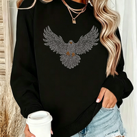 Nouveau design d'aigle, strass thermocollants personnalisés pour vêtements, t-shirts