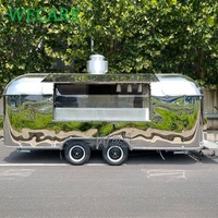 Remolque de Comida Móvil de Acero Inoxidable WECARE, Totalmente Equipado para Hot Dogs, Barbacoa, Pizza, Aperitivos y Comida Rápida con Cocina Completa