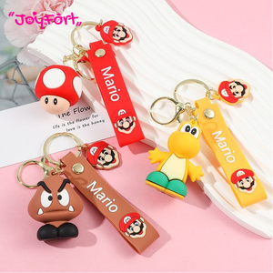 Porte-clés en caoutchouc PVC 3D de haute qualité, 13 couleurs, figurines miniatures <span class=keywords><strong>Luigi</strong></span>, Princesse Peach, Bowser, pour décoration de sac à dos - Product Image 3