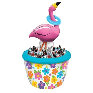 factory customized heavy duty vinyl inflatable ring toss flamingo beverage cooler