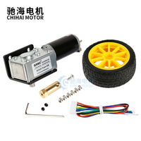 Roda Mecanum Logam ChiHai Motor CHW-4058-3162ABHL dengan Motor Encoder 12v untuk Robot DIY Mobil RC Mainan STEAM