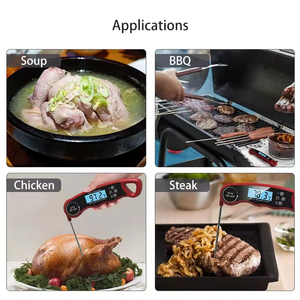 เครื่องวัดอุณหภูมิเนื้อดิจิตอลแบบอ่านได้ทันทีเครื่องวัดอุณหภูมิทำอาหารในครัวกันน้ำมีไฟแบคไลท์ LED สำหรับรมควันย่างบาร์บีคิว - Product Image 4