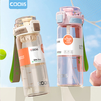 Bouteille d'eau réutilisable 20oz/620ml avec corde infuseur à thé paille de qualité alimentaire 2 en 1 bouteilles d'eau personnalisées sans PBA logo