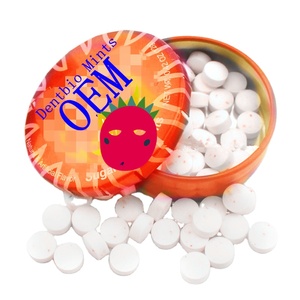 Custom Mints 0.4g Fruits Series Coating Xylitol <strong>Pastilles</strong> <strong>Candy</strong> Packaged in Tin Box - Product Image 1