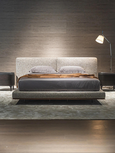 Cama Brera, Estilo Italiano Minimalista, de Lino y Algodón, para Dormitorio Grande, 1.8 Metros, Doble, Extra Ancha, Estilo Italiano de Guangdong - Product Image 5