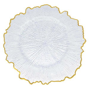 <span class=keywords><strong>Assiette</strong></span> de présentation 13 pouces or <span class=keywords><strong>rose</strong></span> en plastique transparent, vente en gros, pour mariage et fête, réutilisable, économique et élégante - Product Image 3