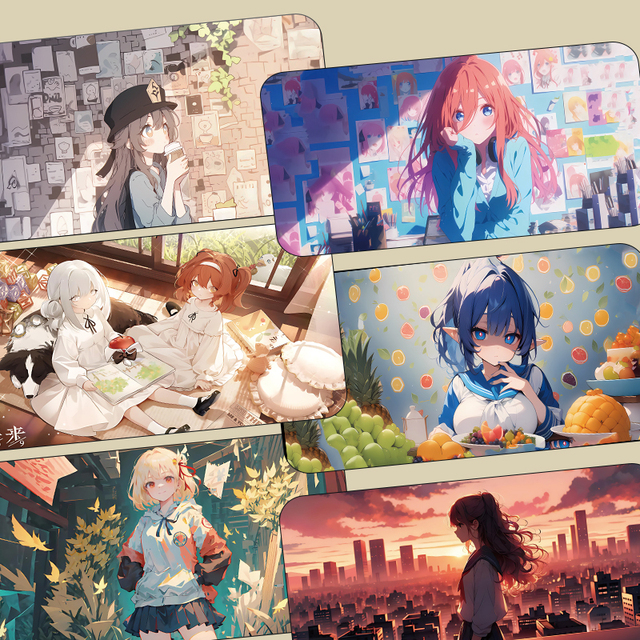 Custom Non-slip Gaming Mouse Pad Kawaii Anime MousePad Gamer Cartoon Large Sublimation Cute Desk Pad  with Logo & Art Wholesale