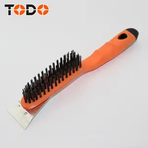 High Quality Hand Tool Blacken Steel Wire Brush With Plastic Handle