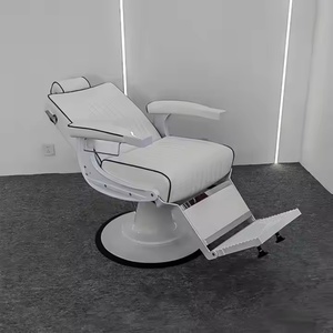 Chaise de barbier hydraulique moderne et robuste 2025, blanche, pour salon de coiffure, chaises de coiffure pour hommes - Product Image 2