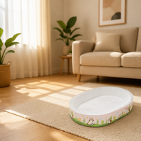 Lit grattoir pour chat en carton ondulé écologique, ovale, résistant à l'usure, pour animaux de compagnie, à intérieur