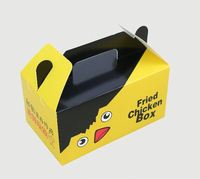 Boîte d'emballage en papier kraft personnalisée pour la livraison à emporter de poulet frit, écologique, recyclable, avec logo imprimé