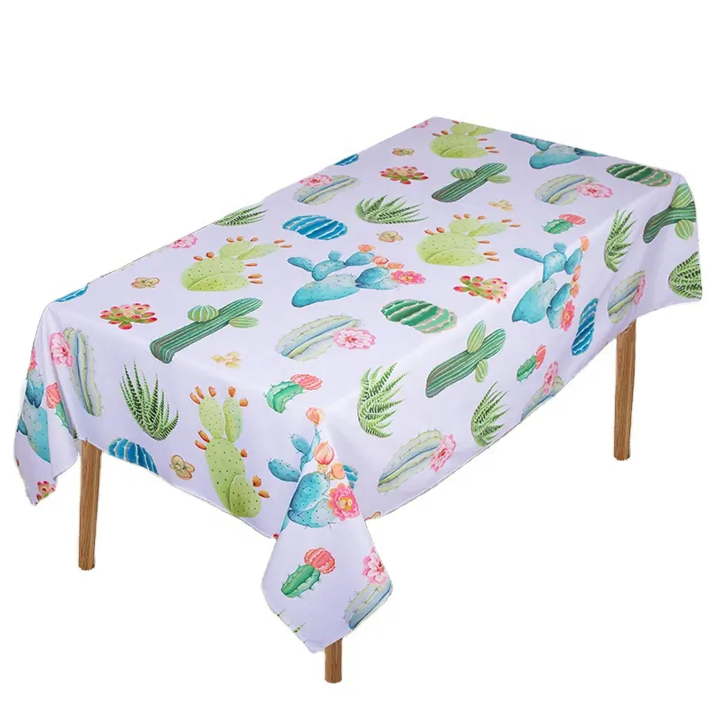 Table Cloth Party Rectangular Digital Printed Polyester Tablecloth Spillproof Table Cover Festival Home Hotel Wedding Party Decoration Waterproof