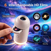 6 Projektionsfolien Galaxie-Sternprojektor Nachtlicht ABS-Material USB-Betrieben Einstellbare Helligkeit Mini-Projektor für Schlafzimmer