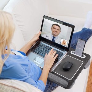 Roc 그레이트 유니버설 핫 셀링 휴대용 2 및 1 목재 노트북 베개 테이블 게으른 침대 테이블 랩 데스크 보관 상자 전화 홀더 - Product Image 1