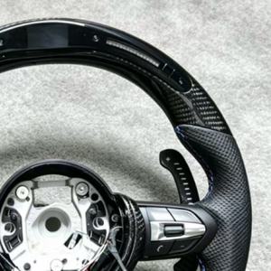 Volant <span class=keywords><strong>de</strong></span> <span class=keywords><strong>direction</strong></span> automobile sport en cuir et fibre <span class=keywords><strong>de</strong></span> carbone avec LED pour BMW F10 F30 F32 F80 F82 E90 E92 E70 F20 E84 M2-M5 - Product Image 4