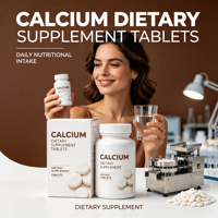 Comprimés de calcium avec vitamine D, complément alimentaire pour la nutrition quotidienne