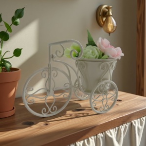 Soportes de metal para macetas de bicicleta, soportes de metal para plantas para uso en interiores y exteriores, suelo impermeable - Product Image 2