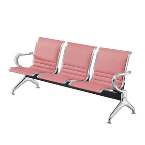 Sillas en fila Yijiahao con revestimiento electrochapado, asientos de cuero completo con reposabrazos para áreas de espera, uso comercial - Product Image 4