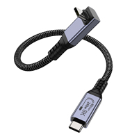 Câble de transmission de données à angle droit coudé haute vitesse PD 240W 10A USB C vers USB C câble de charge câble de charge rapide tressé en nylon